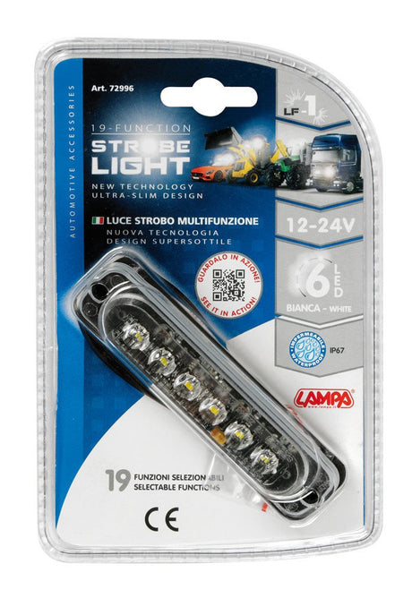 Lampa Luce strobo multifunzione a 6 Led, 12/24V - Bianco 72996