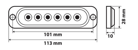Lampa Luce strobo multifunzione a 6 Led, 12/24V - Bianco 72996