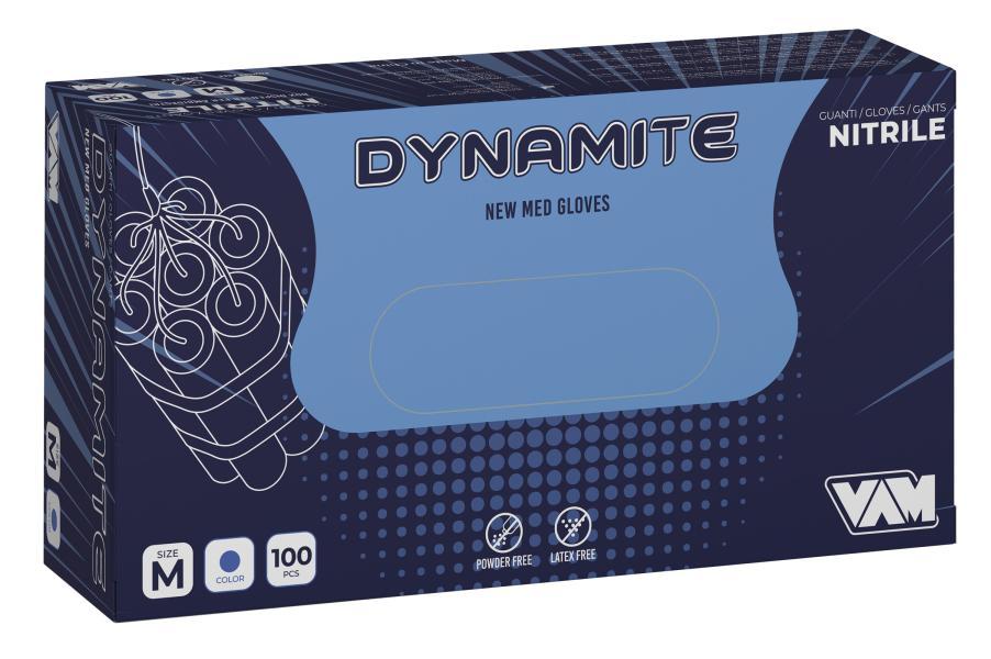 Vam Box 100 guanti Dynamite nitrile nero taglia M