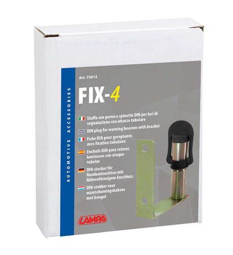 Fix-4 Staffa con perno e spinotto DIN per luce di segnalazione attacco tubolare 73012