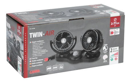 Doppio ventilatore 24V per camion  4", 2 velocità  Lampa Twin-Air 73103
