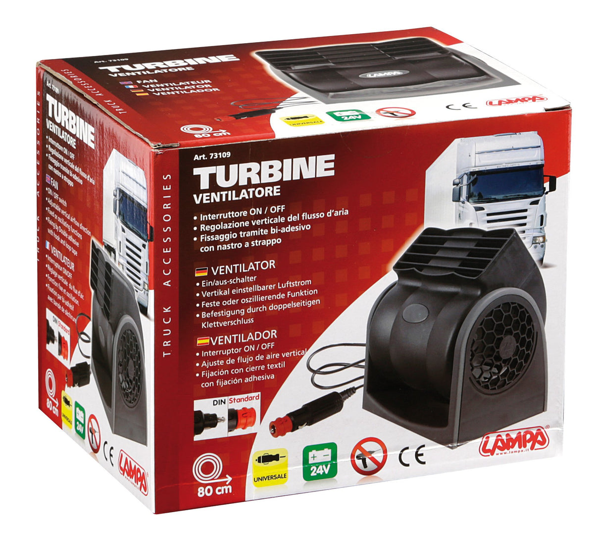 Ventilatore 24V per camion a 2 velocità  Lampa Turbine 73109