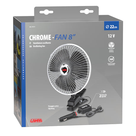 Lampa Chrome-Fan, ventilatore  8" - 12V 73111