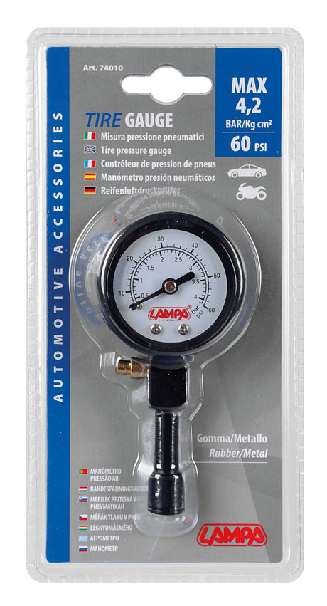 Lampa Misura pressione pneumatici in gomma/metallo 74010