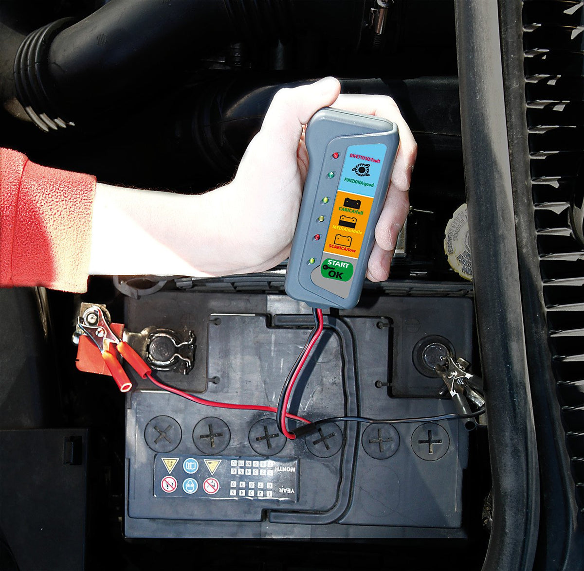 Lampa Tester per batteria e alternatore, 12V 74062