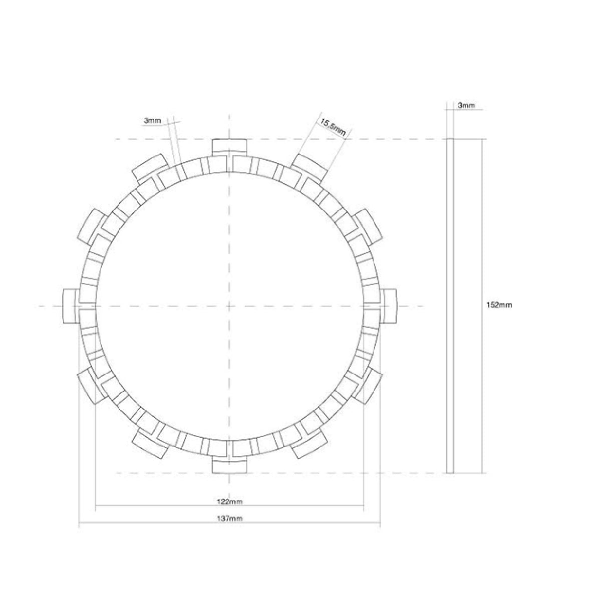 FCC Disco frizione guarnito singolo SUZUKI RGV Gamma 250 CC 88/90