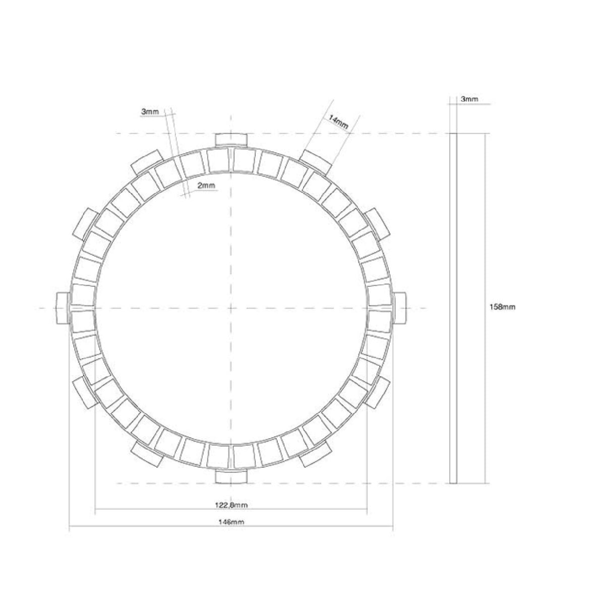 Disco de embrague simple FCC para SUZUKI RM 250 CC 96/02