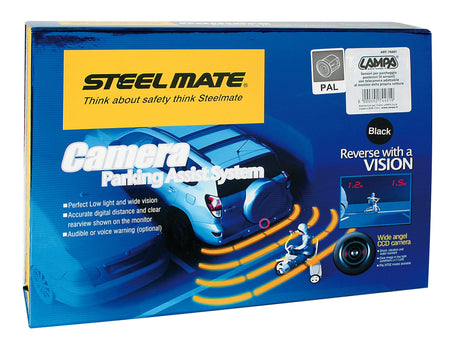 Steelmate PTSV401, kit 4 sensori parcheggio con telecamera, 12V