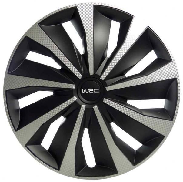 Wrc Juego de 4 tapacubos estilo carbono de 14''