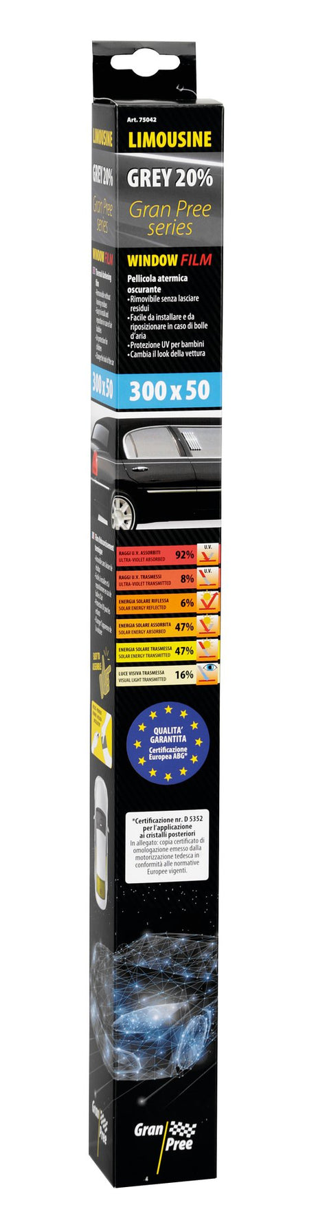 Gran Pree Gran Pree Limousine, pellicola oscurante - 300x50 cm - Grey 20%