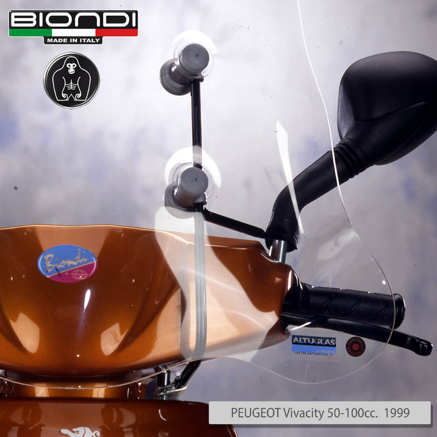 Biondi Parabrezza Pro Peugeot Vivacity 50/100 cc 1999-2005 con Attacchi