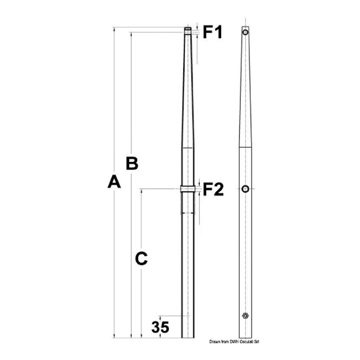 Candeliere inox 710 mm