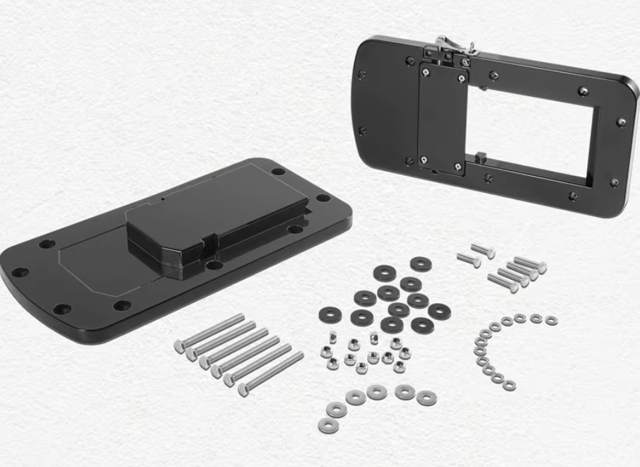 Soporte de liberación rápida de aluminio negro para motores eléctricos de la serie Xi de Motorguide
