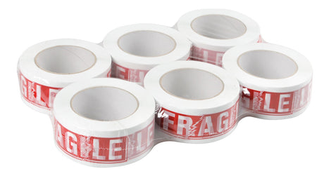 Lampa Nastro adesivo bianco con stampa fragile, set 6 pz 89962