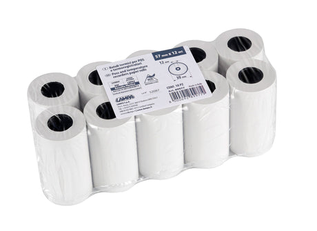 Lampa Rotoli carta termica per termoregistratori frigoriferi, 10 pz - 55 g/m - 57 mm x 12 m 89977
