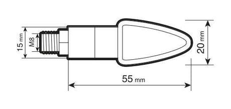 Lampa Atom, indicatori di direzione - 12V LED - Nero 90101