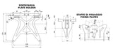 Lampa Aero-X, portatarga completamente regolabile 90146