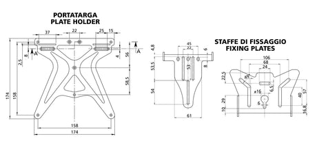 Lampa Aero-X, portatarga completamente regolabile 90146