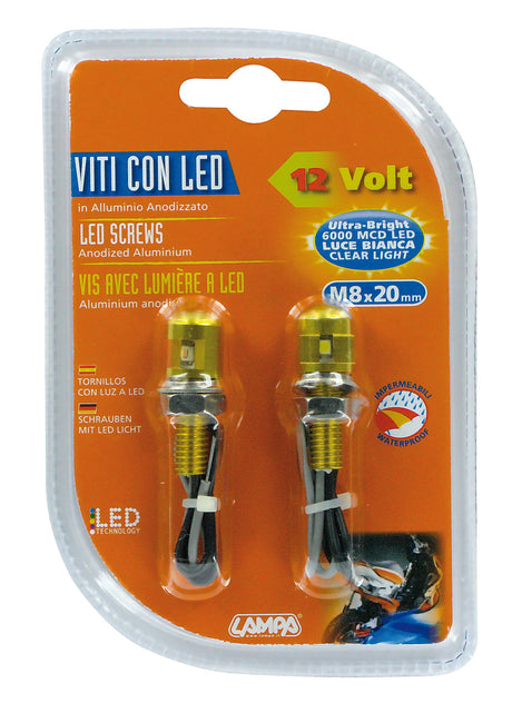 Lampa Set 2 viti con Led a luce bianca - Oro 90172