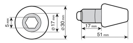 Lampa SU-2, Stabilizzatori manubrio moto universali - Nero 90317