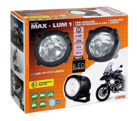 Lampa Max-Lum 1, coppia fari ausiliari a led, 12V 90460