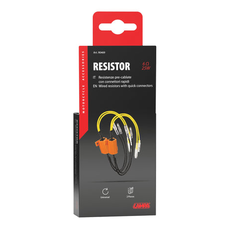 Lampa Resistenze pre-cablate con connettori rapidi, 2 pz - 12V - 6 OHM - 25 W 90469
