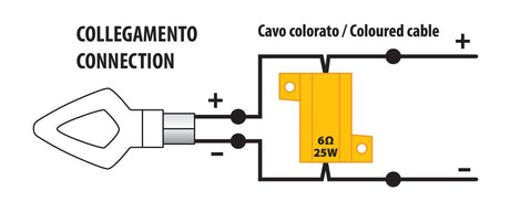 Lampa Resistenze pre-cablate con connettori rapidi, 2 pz - 12V - 6 OHM - 25 W 90469