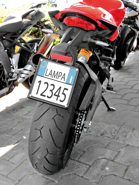 Lampa Cornice targa moto in acciaio - Nero 90481