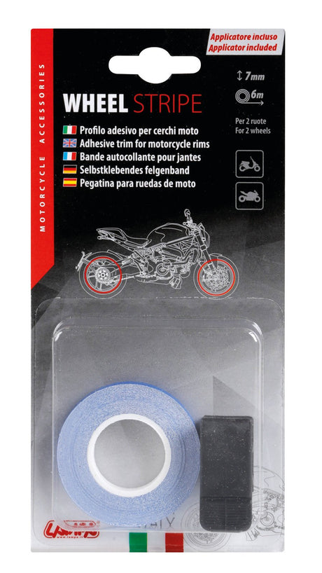 Lampa Wheel Stripe Racing, profilo adesivo per cerchi ruota - Blu 90523