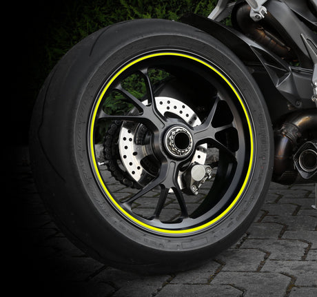 Lampa Wheel Stripe Fluo, profilo adesivo per cerchi ruota - Giallo 90527