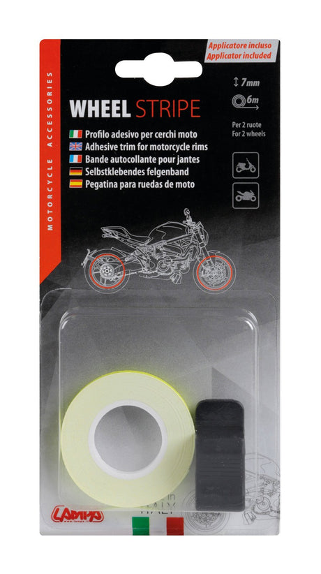 Lampa Wheel Stripe Fluo, profilo adesivo per cerchi ruota - Giallo 90527