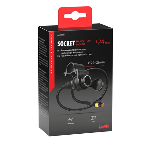 Lampa Presa corrente standard per fissaggio a manubrio - 12V - 12A max 90535