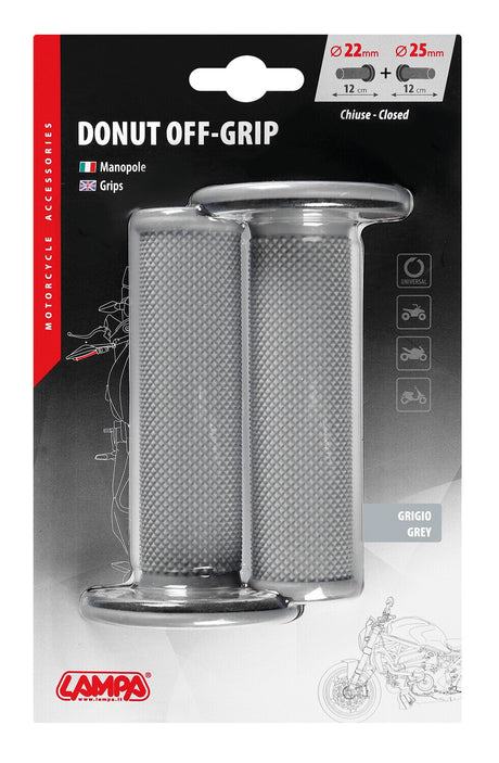 Lampa Donut Off-Road Grips, manopole universali - Grigio - Grigio 90574