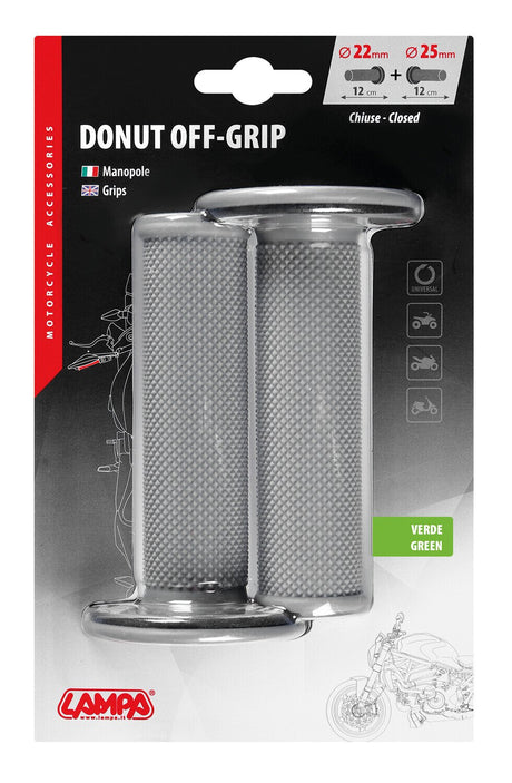 Lampa Donut Off-Road Grips, manopole universali - Grigio - Verde 90576
