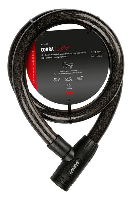 Lampa Cobra, treccia multipla in acciaio - 120 cm 90606