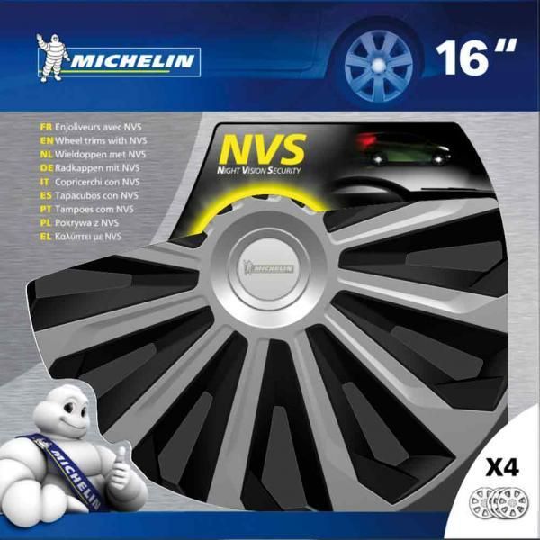 Michelin Satz mit 4 Radkappen, 16 Zoll, Modell 04, zweifarbig