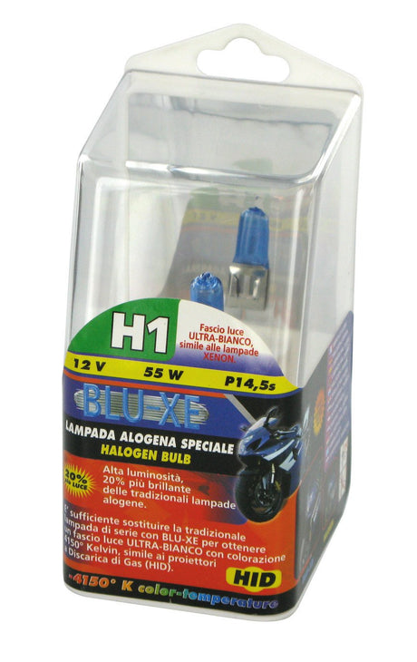 Lampa 12V Lampada alogena Blu-Xe - H1 - 55W - P14,5s - 1 pz - Scatola Plast. 91510