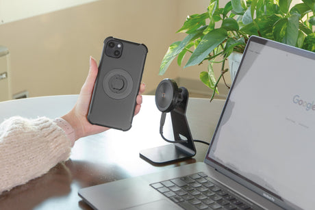 Optiline Mag Wireless Stand, Porta telefono magnetico da casa/ufficio con ricarica wireless