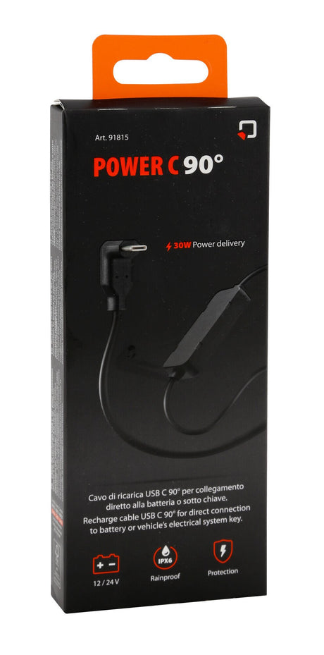 Optiline Power C 90 - Cavo di ricarica USB C, collegamento diretto batteria - 12/24V
