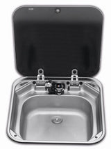 Fregadero cuadrado Dometic para autocaravanas y caravanas con tapa de cristal SNG4244 9600027602 