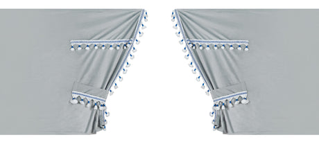 Lampa Luxury Smart, set tende in poliestere per camion - Argento/Blu 96033