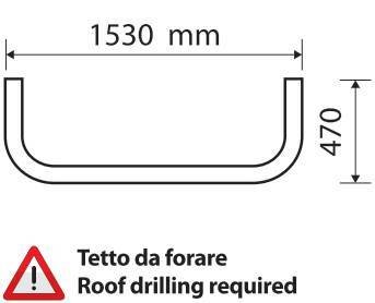 Barra portafari tetto Type 6 Mercedes Actros MP3 (06/08>12/13) Tetto da forare