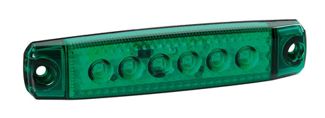 Lampa Luce ingombro a 6 Led, montaggio in superficie,12/24V - Verde 97010