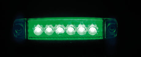 Lampa Luce ingombro a 6 Led, montaggio in superficie,12/24V - Verde 97010