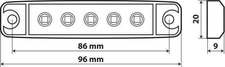 Lampa Pagg Aspck, luce ingombro - 5 Led - 12/24V - Bianco 97030