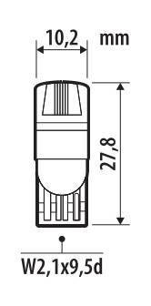 Pilot 24V Pro-User Series - (T10) - W2,1x9,5d - 2 pz - Scatola - Bianco - Doppia polarità - Resistenza incorporata