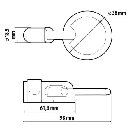 Anello di fissaggio con doppio perno per rotaie fermacarico a scorrimento Type 4 97255