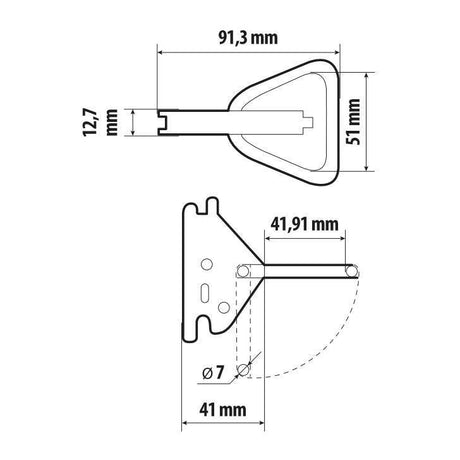 Lampa Anello triangolare di fissaggio per rotaie fermacarico ad incastro Type 3 97259