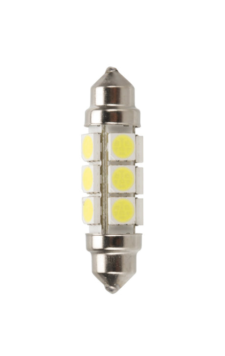 Pilot 24/28V Led Series - 12 Led SMD - 11x43 mm - SV8,5-8 - 2 pz - Scatola - Bianco - Doppia polarità