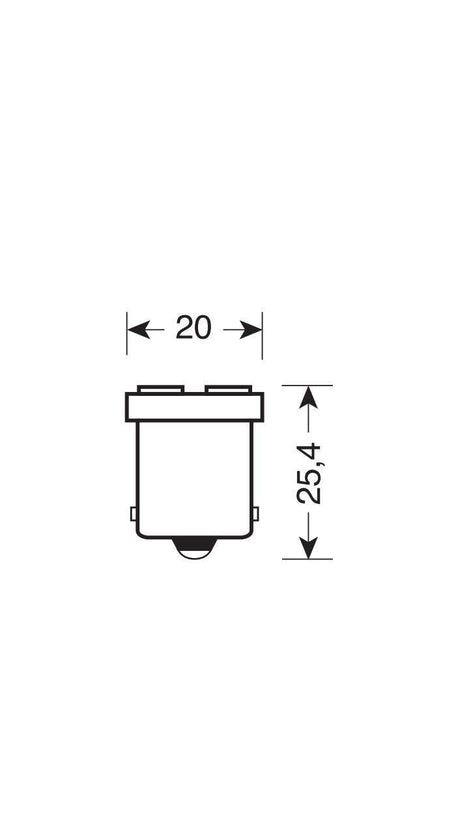 Pilot 24V Led Series - 4 SMD x 1 chip - (P21W) - BA15s - 20 pz - Scatola - Rosso - Doppia polarità